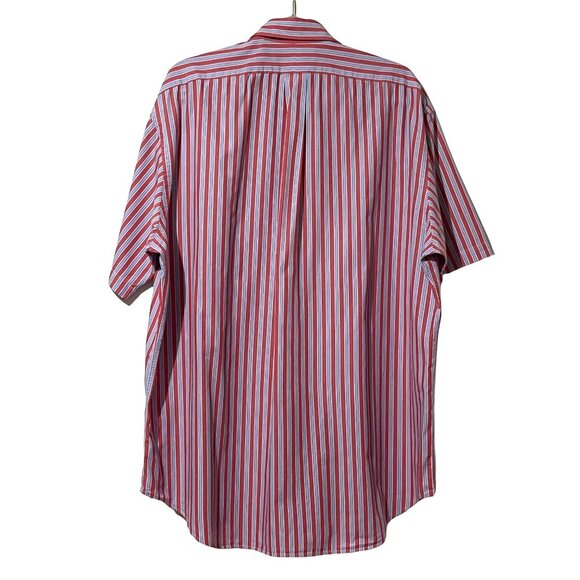 Ralph Lauren XL Blake Mens Red & White Striped Short Sleeve Button-Down Shirt - Picture 5 of 8